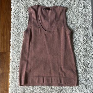 Sleeveless Heathered Rose Sweater, size medium